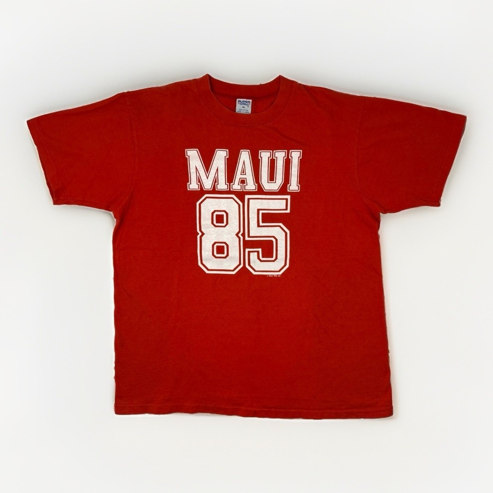 Vintage 80s Hawaii Varsity #85 T-Shirt Size XL 1984 Single Stitch Distressed